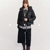 HAVVA高蓬松度高充绒量加厚羽绒服短款 连帽女外套2025冬季 2504