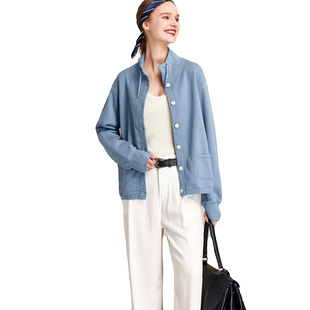 HAVVA松弛感立领休闲卫衣外套舒适好穿女士上衣2026年春季W1-3191