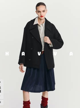 HAVVA翻领羊毛大衣外套