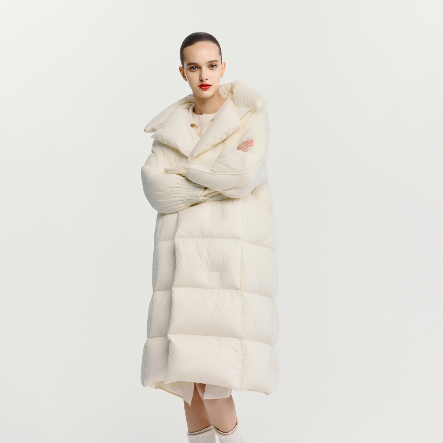 HAVVA穿搭中长款高充绒量加厚羽绒服宽松女士外套2025冬季Y3-2622