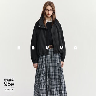 HAVVA短款立领宽松羽绒服慵懒感女士棉服外套2025年冬季Y3-2502