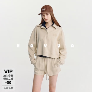 阔腿短裤 卫衣 两件套女套装 2026春季 5486 HAVVA短款 Polo领长袖