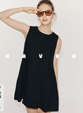 HAVVA宽松A字无袖连衣裙