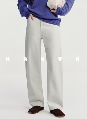 HAVVA包容腿型宽松好穿微弧牛仔裤显瘦女裤子2026春季KN3-5529