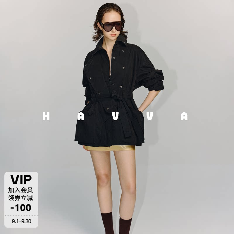 HAVVA系带收腰宽松外套图片