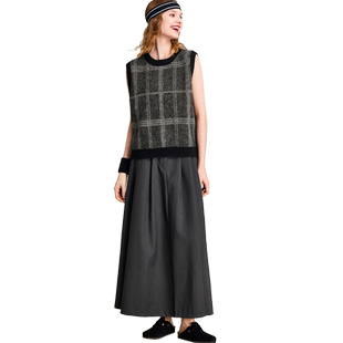 HAVVA叠搭不费力圆领马夹宽松舒适女士毛针织马甲2025秋冬M87652