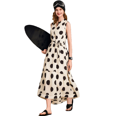 HAVVA法式无袖a字连衣裙长款修身垂顺飘逸感女士裙子2026夏Q21830