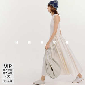 HAVVA无袖A字连衣裙显瘦气质背心裙设计感女士长裙2026夏季Q25670