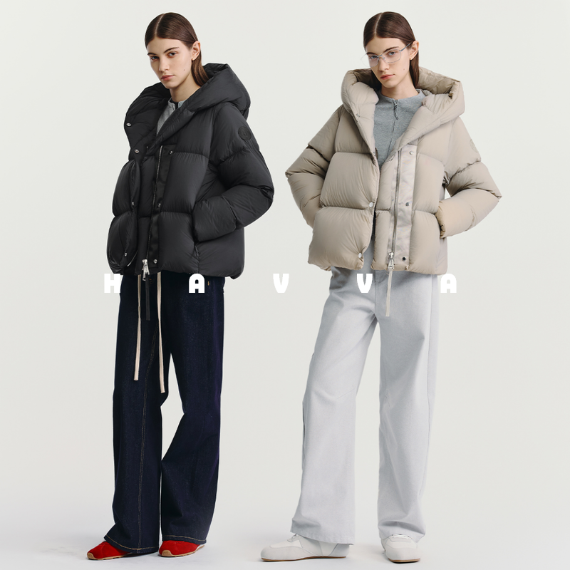 HAVVA高蓬松度高充绒量羽绒服舒适保暖女泡芙外套2025冬季Y3-2503