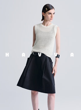 HAVVA圆领无袖针织衫修身显瘦内搭微透女士上衣2025夏季M3-3436