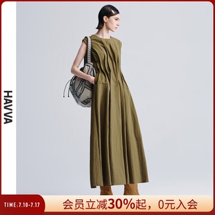 連衣裙女寬松顯瘦通勤小眾設計感裙子2025夏Q3 3687 襯衫 HAVVA法式