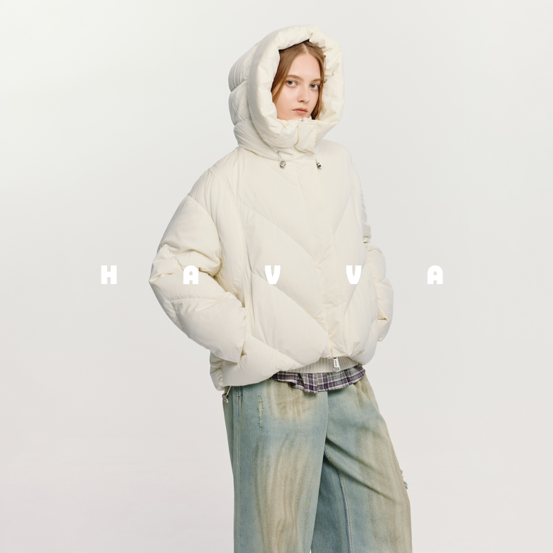 HAVVA饱满锁温性好连帽羽绒服舒适保暖女士上衣2025年冬季Y3-2609