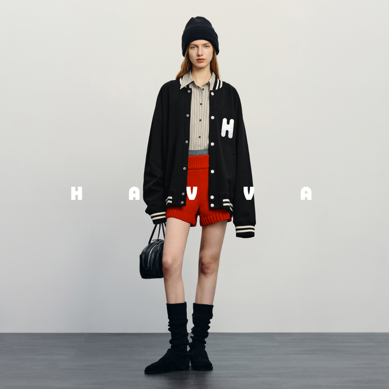 HAVVA休闲棒球服短外套宽松舒适松弛感女士穿搭上衣2026春W29750,女装/女士精品,短外套,淘宝优惠券,粉丝福利购,淘宝优惠卷