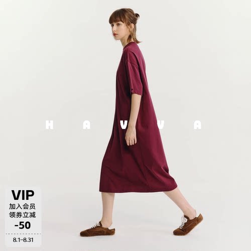 HAVVA宽松H型中长款连衣裙