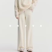 HAVVA休闲老钱感加绒加厚直筒牛仔裤 3909 KH3 女小众裤 子2025冬季