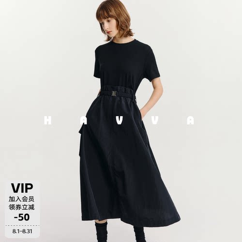 HAVVA女士工装风假两件连衣裙
