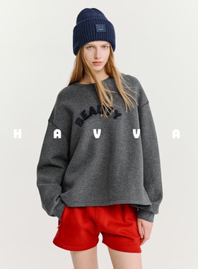HAVVA慵懒松弛感落肩袖圆领卫衣宽松女士套头上衣2026春季V3-3944
