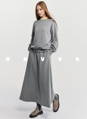 HAVVA宽松圆领长袖卫衣半身裙两件套女日常穿搭套装2026春Z3-5489