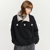 HAVVA设计感宽松加绒加厚卫衣慵懒松弛感女士上衣2026春季 4499