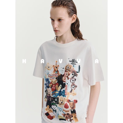 HAVVA宽松舒适减龄短袖T恤ins风松弛感女士上衣2025夏季T3-1521