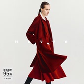 HAVVA 4124 女士外套2025冬N3 红运好运新年系列 毛呢大衣中长款