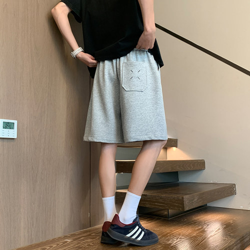 篮球短裤男新款夏季宽松拼接直筒裤美式休闲运动裤薄款高街五分裤