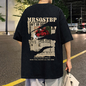 t恤男夏季 港风复古纯棉重磅体恤衫 美式 宽松半袖 潮牌2026新款 短袖