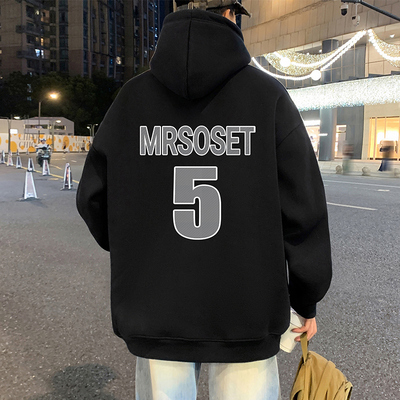 重磅连帽卫衣男秋冬季2025新款宽松大码休闲帽衫美式高街长袖上衣