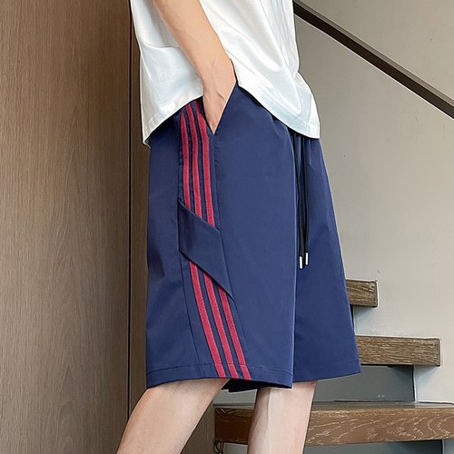 美式短裤男夏季薄款青少年潮牌宽松运动外穿五分裤子直筒透气中裤