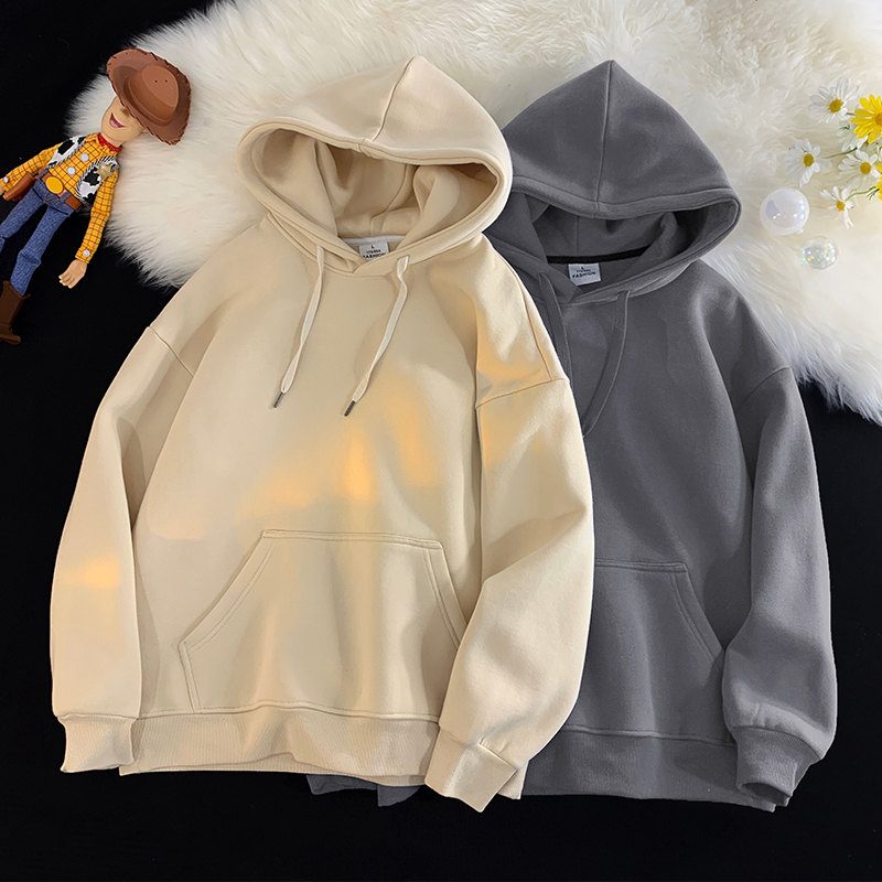 潮流基礎款百搭衛衣男女寬松連帽