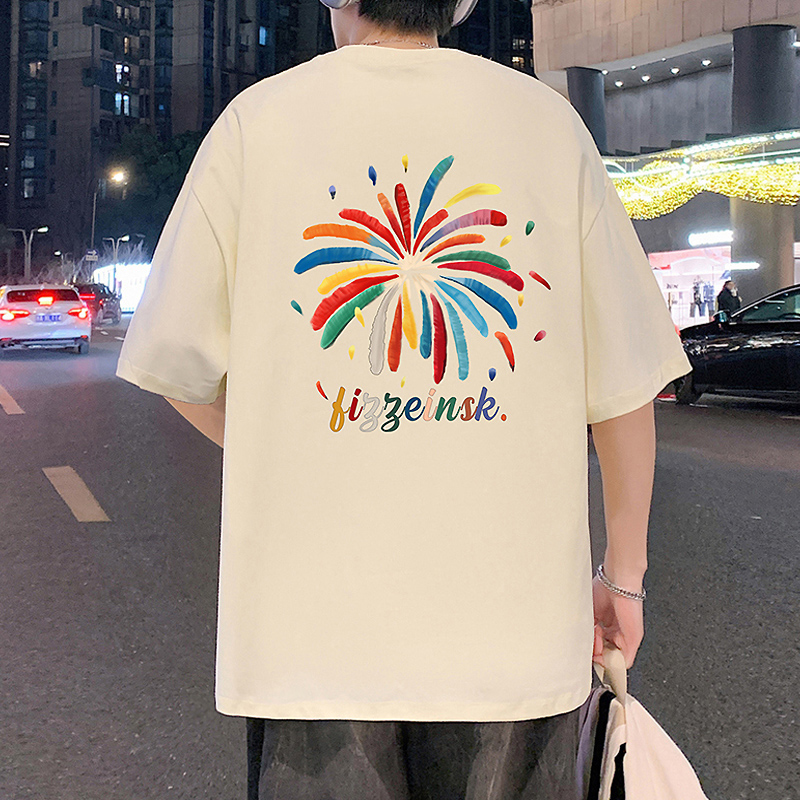 纯棉短袖T恤男夏季2025新款重磅美式潮牌宽松衣服男生半袖体恤衫t