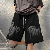 潮流休闲短裤 高街复古运动健身篮球宽松居家外穿五分裤 男夏季 美式
