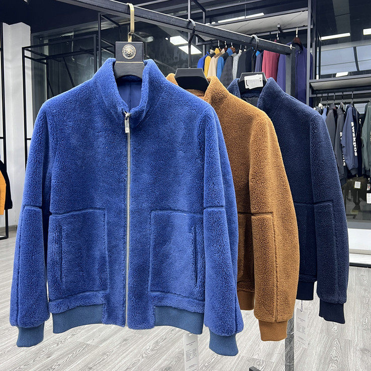 立领棉夹克颗粒绒秋冬季纯色直筒短款时尚休闲保暖棉服外套青年装