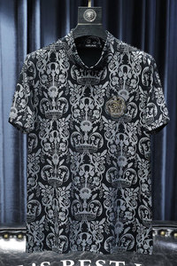 D332 36929 P80 沙发黑色 2024秋冬纯棉中领短袖打底衫 加绒加厚图片