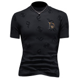 D33236931P80假模黑色2024秋冬纯棉中领短袖打底衫加绒加厚，男装T恤，电商D332