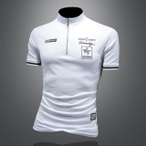 D33287669P80镂空白色2024春夏丝光棉拉链领短袖POLO衫刺绣，男装Polo衫，电商D332