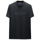 D33236965P85沙发黑色2024秋冬纯棉中领短袖打底衫加绒加厚，男装T恤，电商D332