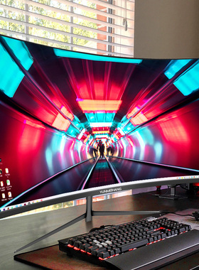 显示器电脑4K 24 27 32寸2K 144HZ电竞游戏ips曲面hdmi高清无边框