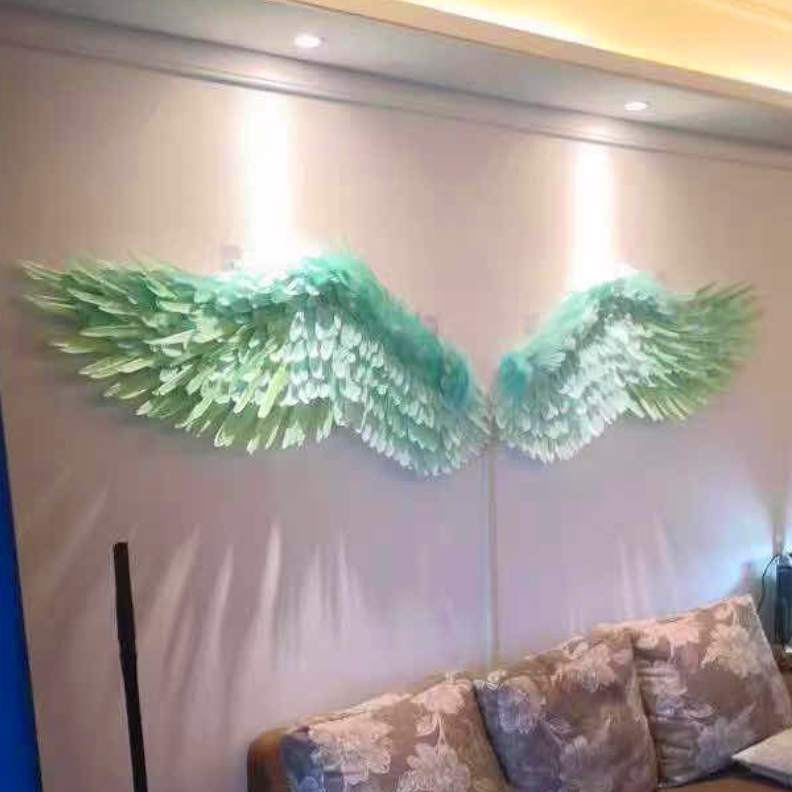 网红墙面打卡装饰抖音拍照天使羽毛翅膀墙饰活动布景道具奶茶店