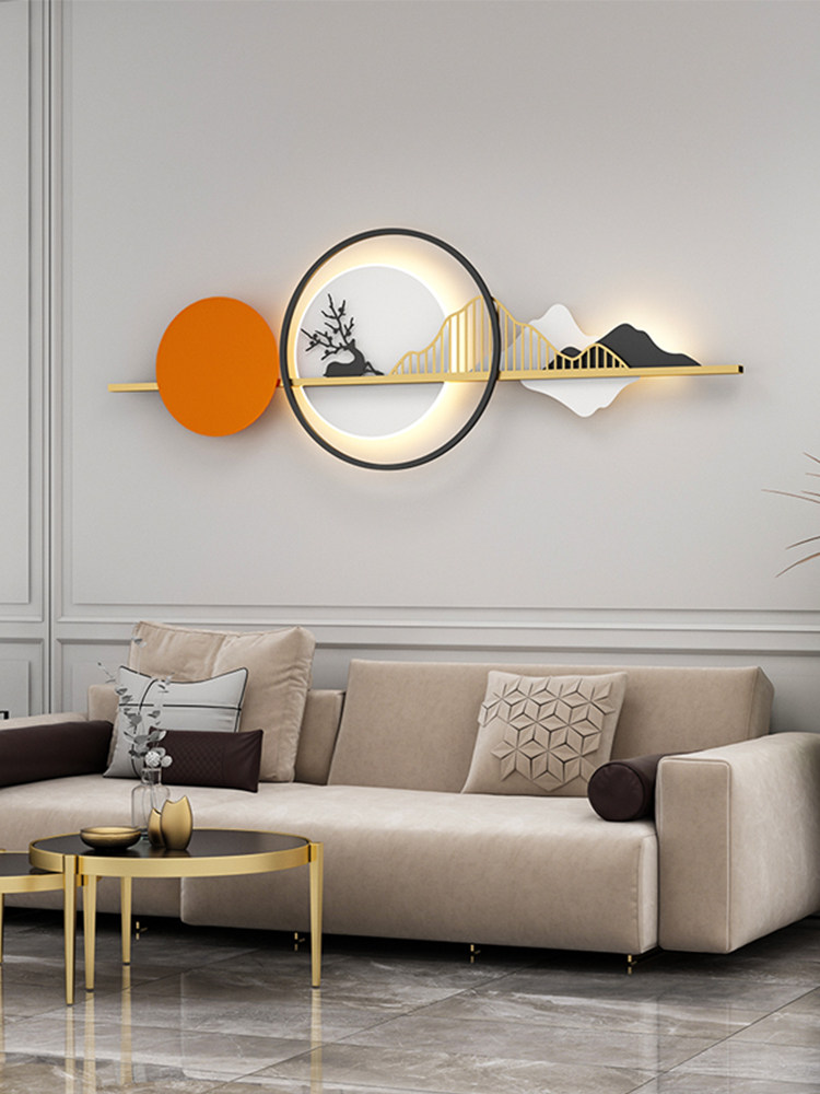 卧室壁灯床头灯现代简约山水画客厅沙发背景墙装饰壁灯过道走廊灯