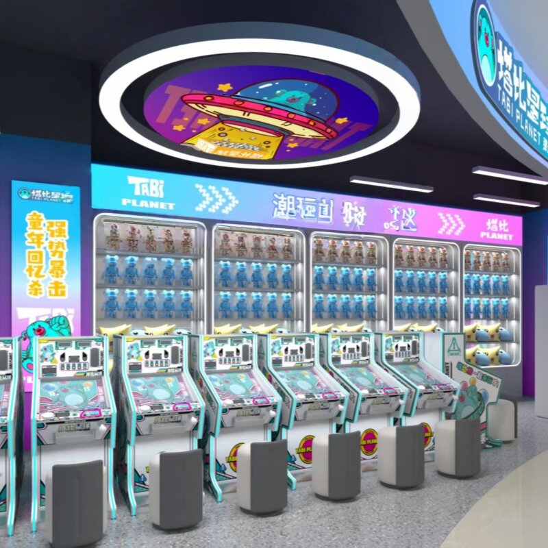 led圆形灯箱电玩城抓娃娃机店造型灯游戏厅儿童乐园游乐场吊灯