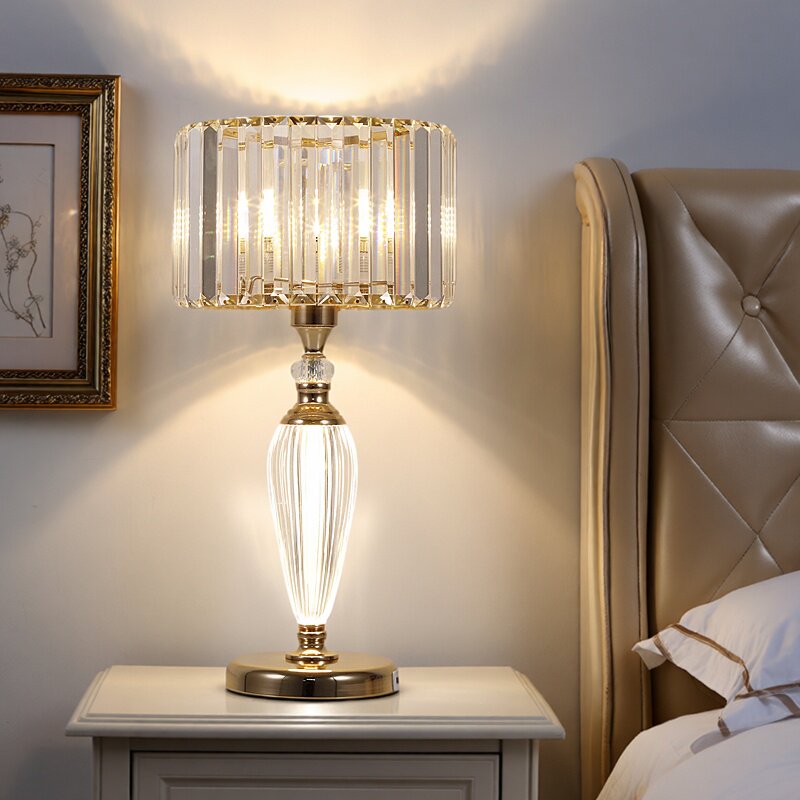 高端主卧台灯床头灯卧室客厅欧式高级感水晶轻奢现代简约装饰灯具