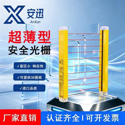 透明端盖超薄型安全光栅正面侧面光栅传感器红外感应光幕保护器