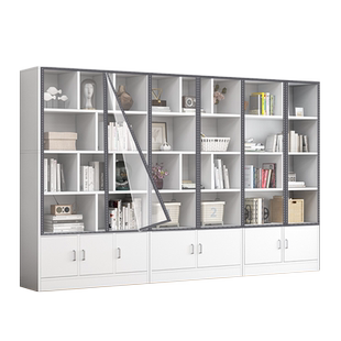 开放式书柜挡灰帘遮挡帘厨房魔术贴柜子手办透明书架防尘帘磁吸