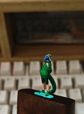 上色成品 1:64 恐龙睡衣女孩 64比例人偶 微拍摆件沙盘场景摆件