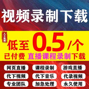 课程视频代下载提取MP4会议直播讲座代录屏视频提取