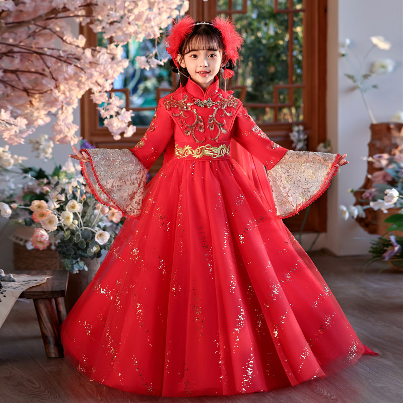 爱贝佳加厚秋冬女童超仙汉服包邮