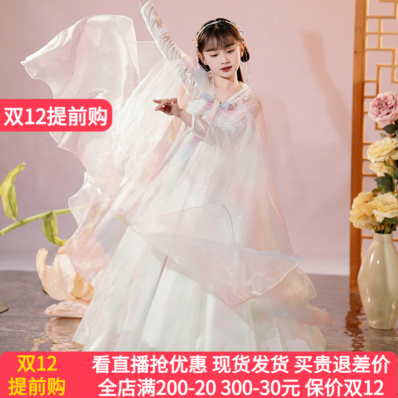 女童旗袍古风连衣裙超仙儿童古装
