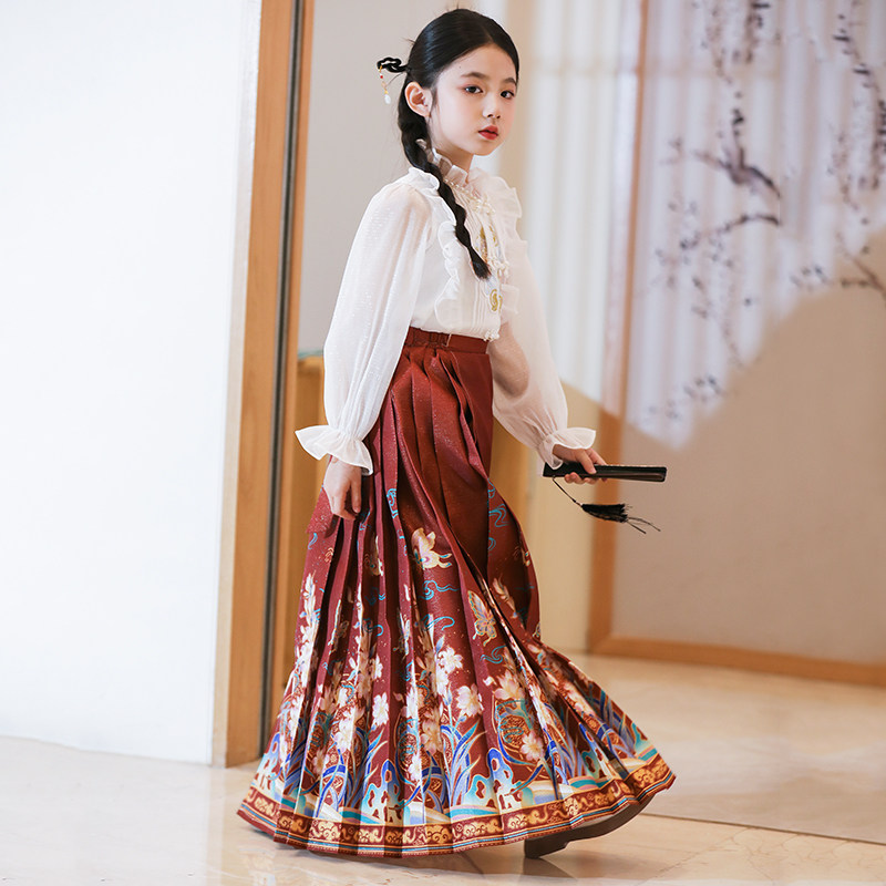 女童唯美礼服古风套装春夏秋款儿童中国风古装唐装2024新款马面裙