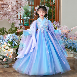 古风超仙小女孩连衣裙春夏款 2025新款 中国风唐装 汉服女童儿童古装